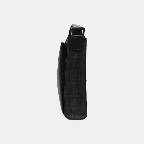 Coated Canvas Shoulder Bag Black