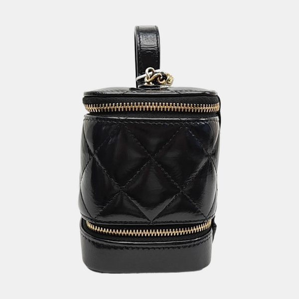 Quilted Calfskin Shoulder Bag Black