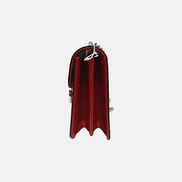 Interlocking G Small Calfskin Red