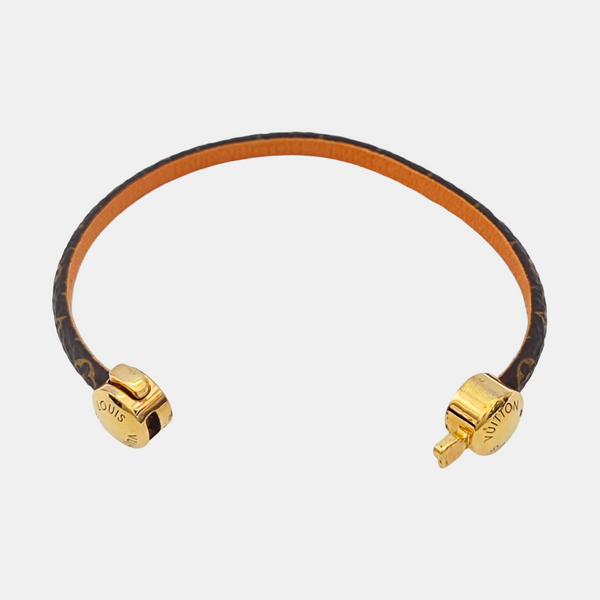 HISTORIC MINI MONOGRAM Leather Brown Bangle