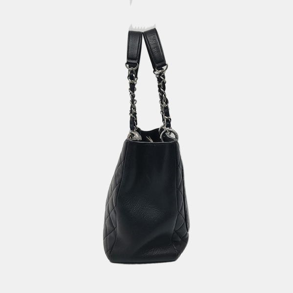 CHANEL GST Large Quilted Grained Calfskin Black