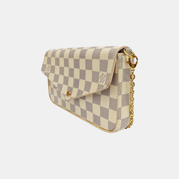 FÉLICIE Damier Azur Coated Canvas White