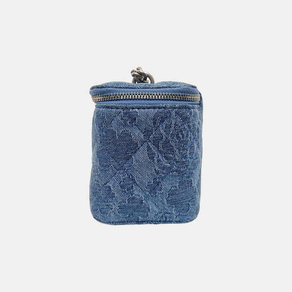 VANITY CASE Small Quilted Denim Blue