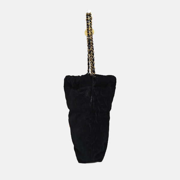 CHANEL 22 Small Quilted Velvet Black