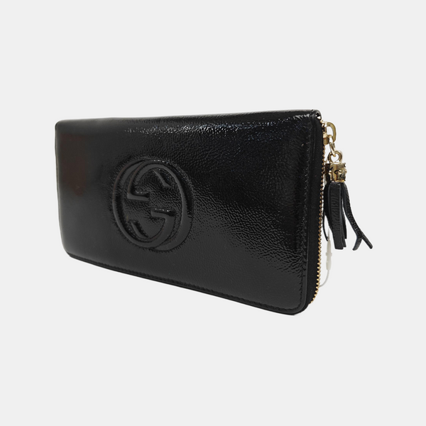 Soho Patent Leather Blue Wallet