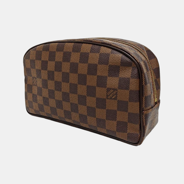Damier Ebene Coated Canvas Clutch Brown
