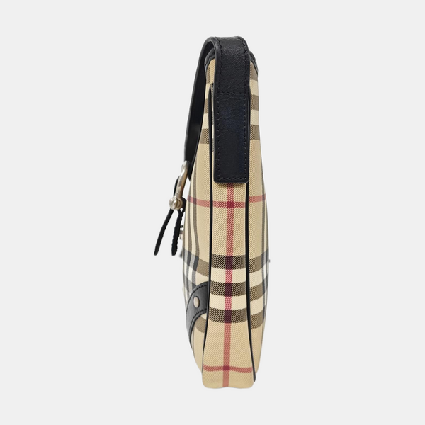 Coated Canvas Shoulder Bag Beige