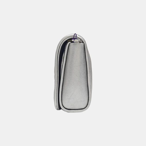 Quilted Lambskin Shoulder Bag Silver