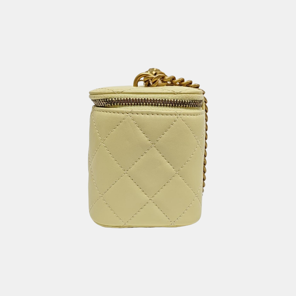 VANITY CASE Small Quilted Calfskin Yellow