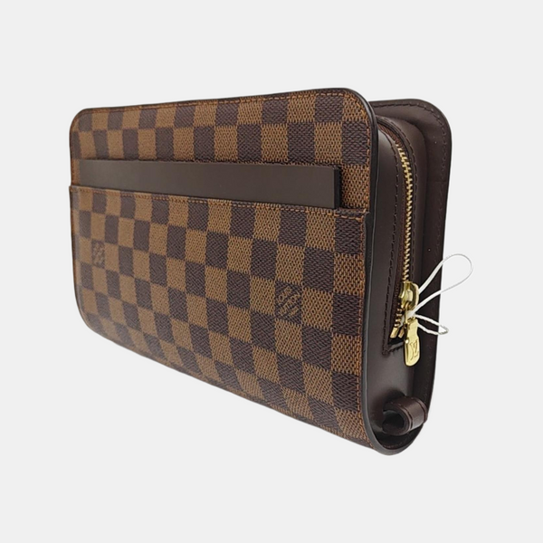 SAINT LOUIS Damier Ebene Coated Canvas Brown