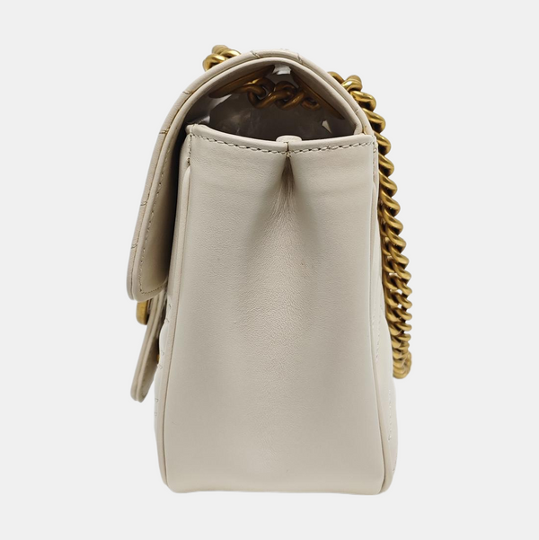 GG Marmont Mini Quilted Calfskin White
