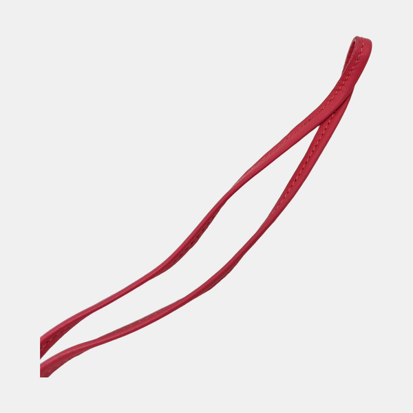 Leather Bag Charm Red