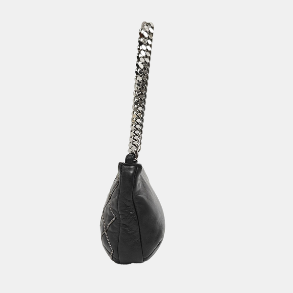 Quilted Lambskin Top Handle Bag Black