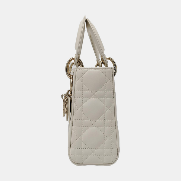 Lady Dior Mini Cannage Lambskin White