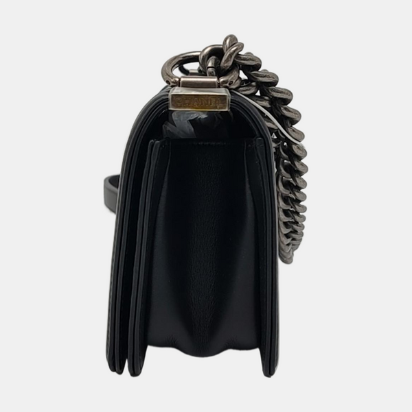 BOY CHANEL Small Quilted Calfskin Black