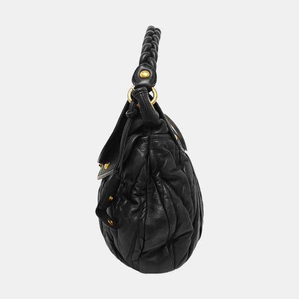 Miu Coffer Quilted Lambskin Black