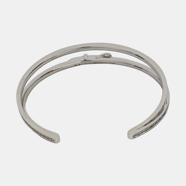 18k White Gold Silver Bangle