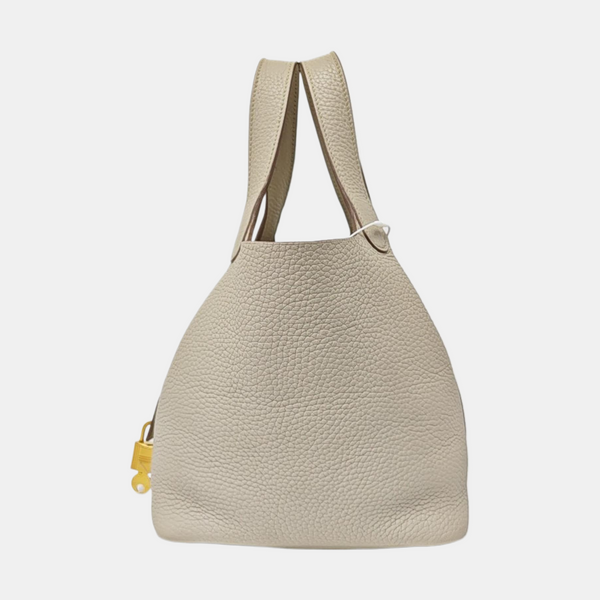 Authenticated pre-owned Picotin Lock 18 Clemence White - Bucket Bag at Looply