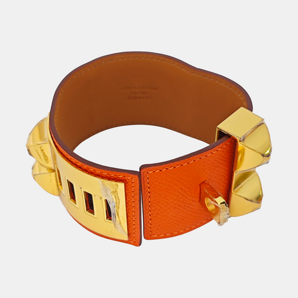 Pulsera Collier De Chien de cuero naranja