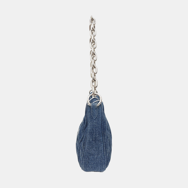 Quilted Denim Shoulder Bag Blue