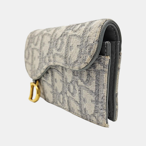 Saddle Mini Oblique Canvas Gray Wallet
