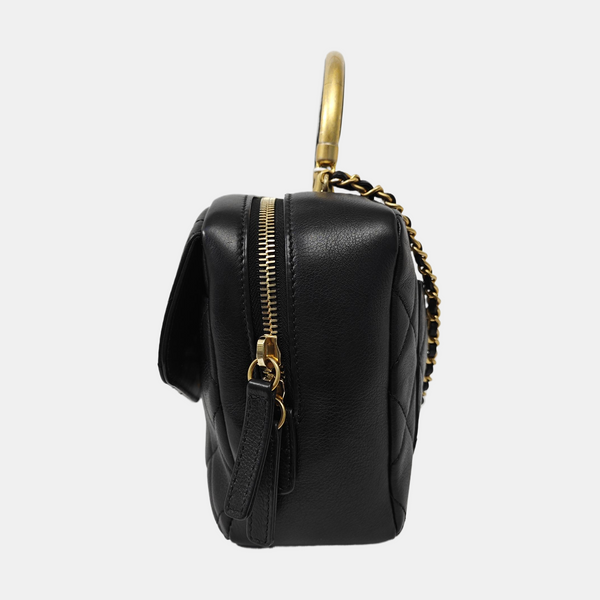 Quilted Calfskin Shoulder Bag Black