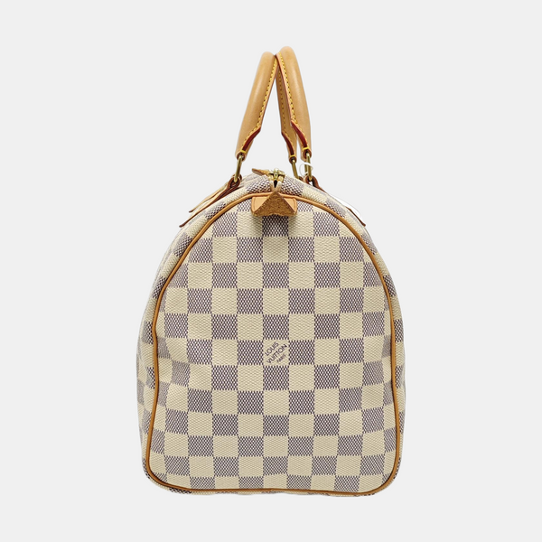 SPEEDY 30 Damier Azur Coated Canvas White