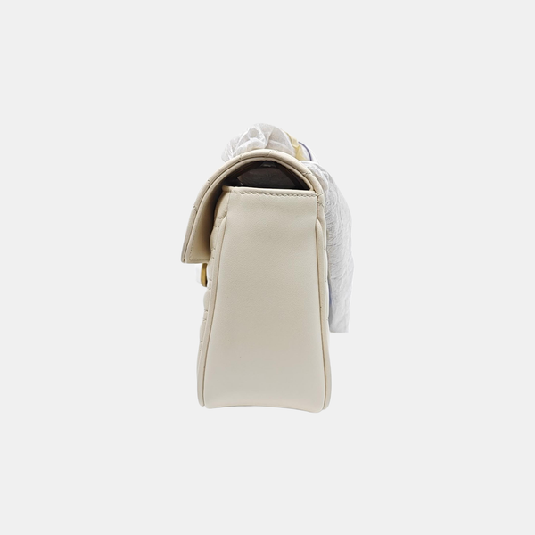 GG Marmont Medium Quilted Calfskin White