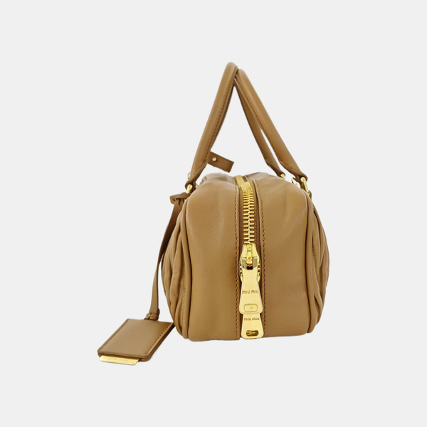Arcadie Matelassé Large Quilted Lambskin Brown