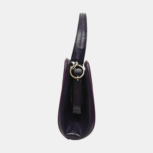Calfskin Top Handle Bag Purple