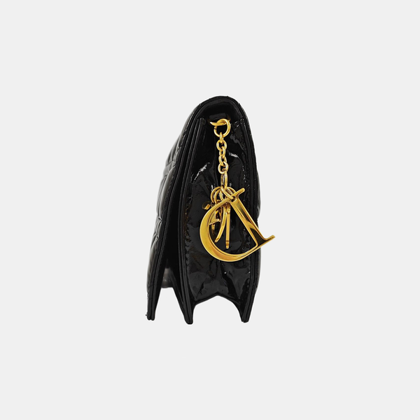 Lady Dior Medium Cannage Patent Leather Black