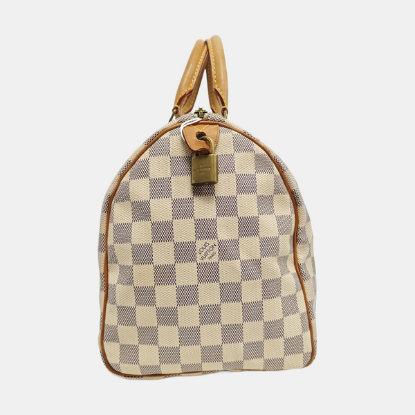 SPEEDY 30 Monogram Coated Canvas White