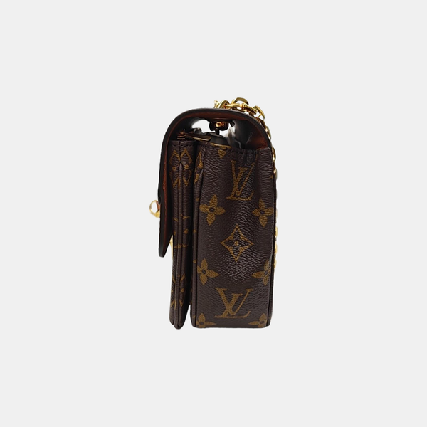 MARCEAU Monogram Coated Canvas Brown