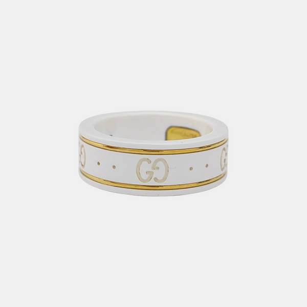 Icon 18k Gold White Ring HK 10