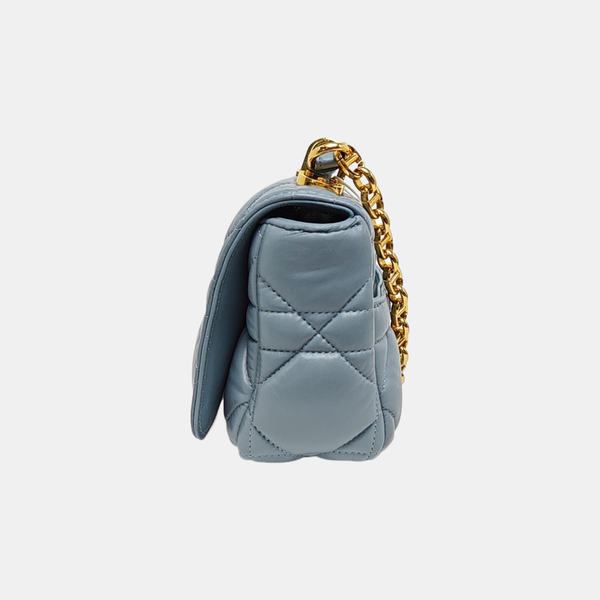 Dior Caro Small Quilted Calfskin Blue