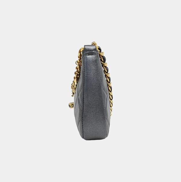 Quilted Lambskin Shoulder Bag Gray