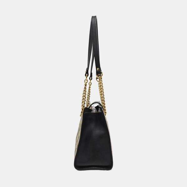 Padlock Small Monogram Coated Canvas Beige