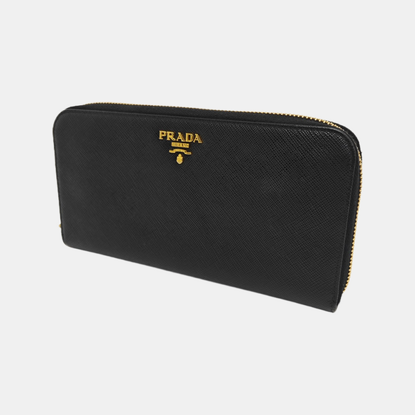 Zippy Wallet Saffiano Calfskin Black Wallet