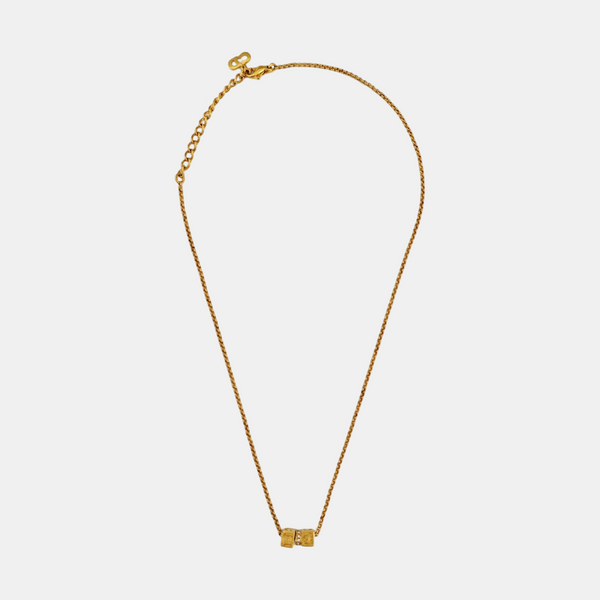 Lucky Square Metal Gold Necklace