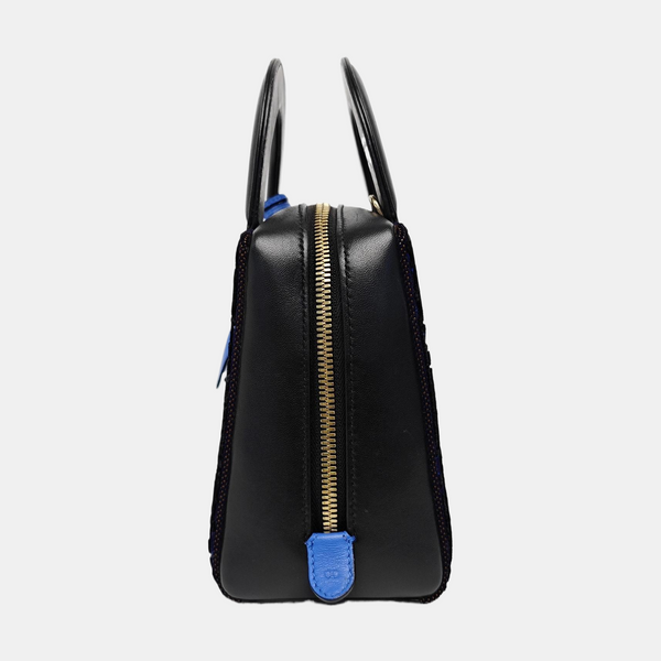 Lily Small Oblique Velvet Black