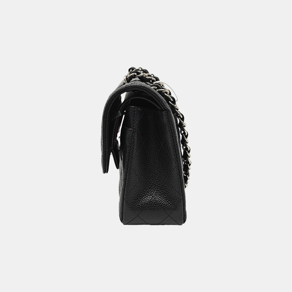 CLASSIC FLAP Small Quilted Grained Calfskin Black