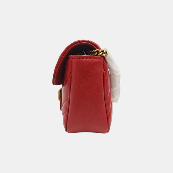 GG Marmont Mini Quilted Calfskin Red