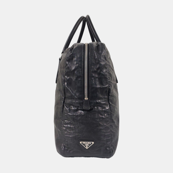 Lambskin Top Handle Bag Black