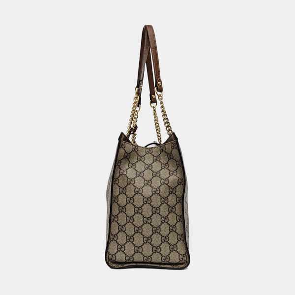 Padlock Medium Monogram Coated Canvas Beige