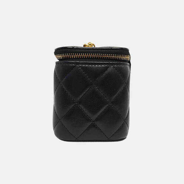VANITY CASE Medium Quilted Lambskin Black