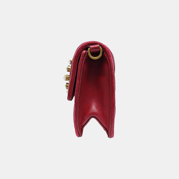Quilted Lambskin Crossbody Bag Red