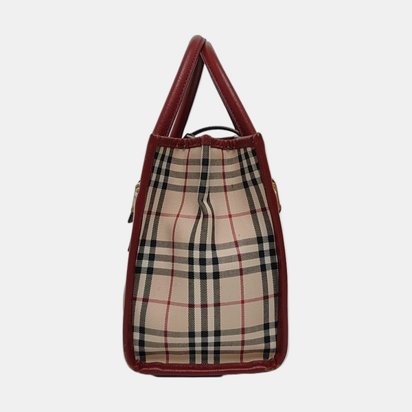 House Check Canvas Tote Canvas Beige