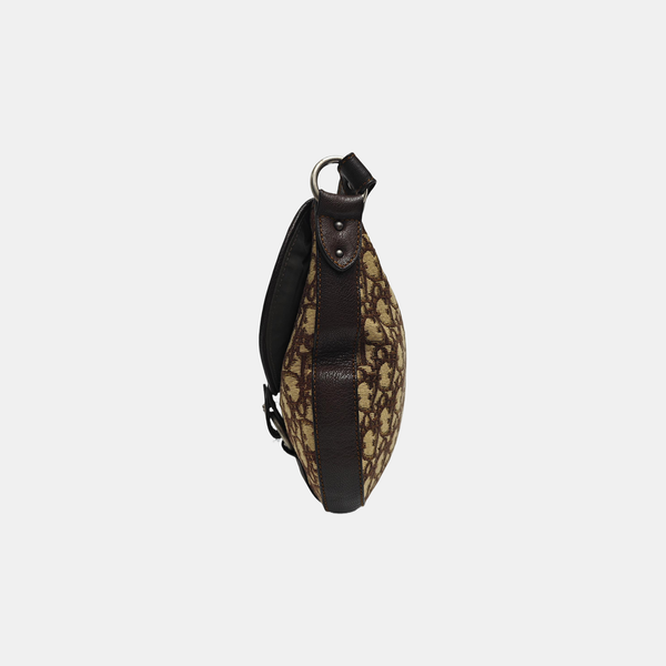 Oblique Canvas Shoulder Bag Beige