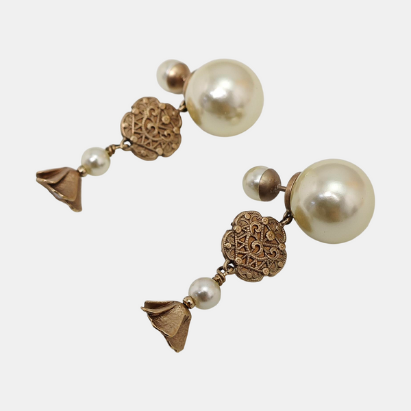 Metal White Stud Earrings