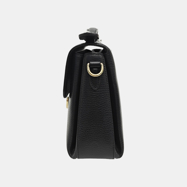 Interlocking G Large Calfskin Black